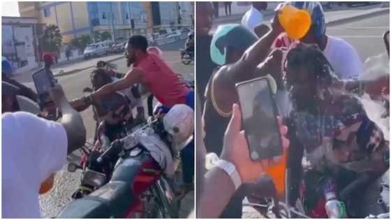 GH okada riders shower colleague by force in street for not bathing for 3 years