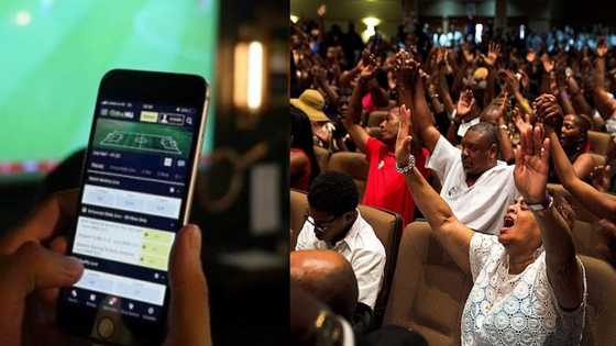 Video of man seriously sport betting in church while worship is ongoing surfaces online