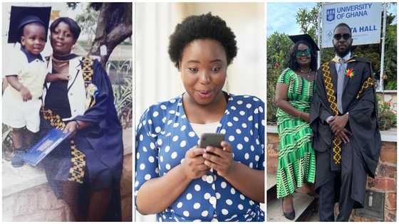 Ghanaian boy joined mom for her graduation photo and she joins him for his many years later all at UG