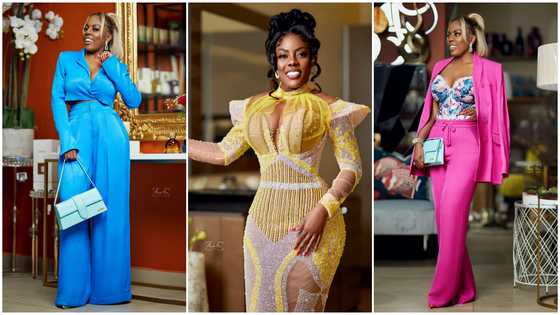 Nana Aba Anamoah rocks star-studded golden dress with elegance, many can't help but gush over her beauty
