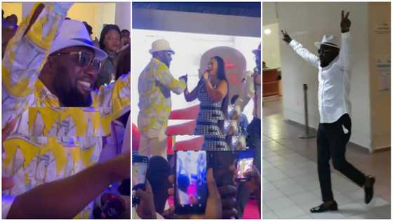 Video of when Despite joined Hajia4reall to perform on stage at his 60th birthday pop up