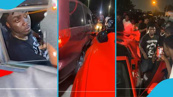 Kweku Smoke fumes after his Corvette gets scratched and damaged at Legon Pent Hall week event