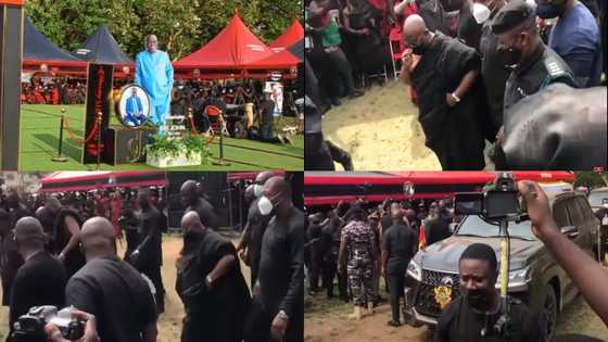 Sad scenes as Akufo-Addo arrives at Sir John's funeral to pay his last respect