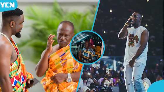 Video of Sarkodie's dad sitting in rain like an ordinary fan at Rapperholic warms hearts