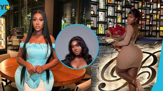 Ghanaian TikToker Hajia Bintu causes confusion as she nearly suffers nip slip, slays in a stylish black dress