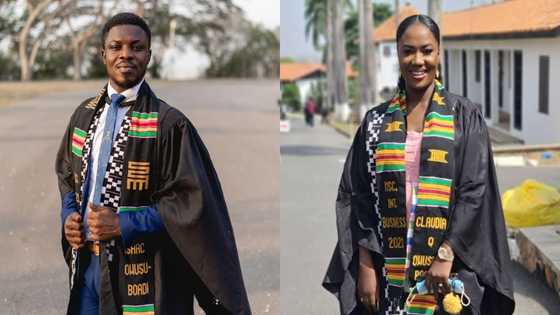 Beautiful Ghanaian couple who met during undergrad at KNUST bag master's degree together