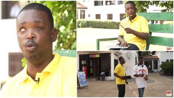 Meet Afari Duodu: The blind final-year student at the University of Ghana who uses Facebook, YouTube