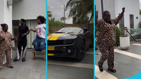 Ama Yeboah drives Kuami Eugene's car, shows off his mansion during the Do Better dance challenge
