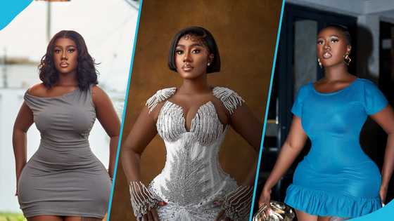 Hajia Bintu: Ghanaian TikToker models elegantly in a sparkly beaded lace bridal gown