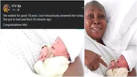 Jubilation as woman finally gives birth after 18 years of waiting; many react