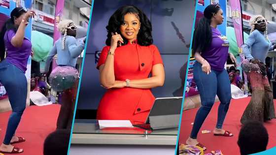 Serwaa Amihere dances and whines waist at Okaishie market, peeps react