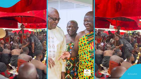 President John Mahama commiserates with Otumfuo at Mamponghene’s funeral