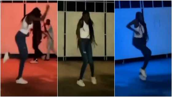 Lady displays amazing dancing skills with fast legwork that get people screaming in cute video