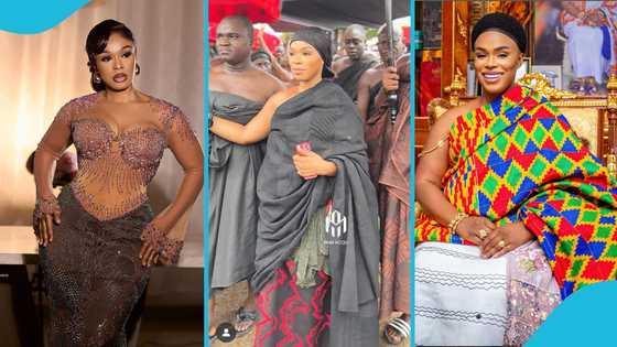 Manso Nkwantahemaa flaunts her flawless no-makeup face in a viral video at Asantehemaa's funeral