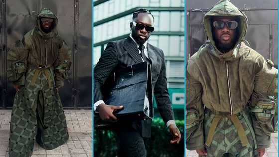 Wesley Kesse rocks baggy outfit with sleeves designed like school bags, video goes viral