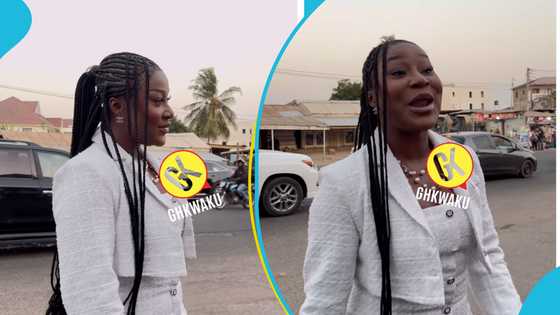 Efia Odo looks captivating in a stylish tweed dress and cropped blazer to Salma Mumin's shop opening