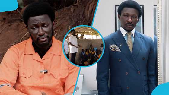 Nana Kwame Bediako sheds tears over the poor condition of Dambai school, video