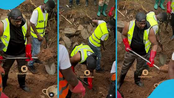 John Dumelo joins Wode Maya and BuzStop Boys to clear the gutters at Okponglo, donates GH₵10k