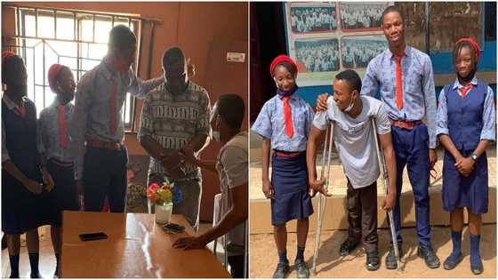 Physically disabled man pays school fees of 3 kids whose mum is battling cancer