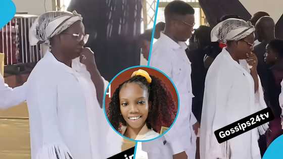 Hannah Marfo weeps uncontrollably as she bids farewell to her late daughter at her funeral service