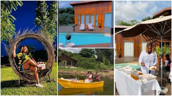 Tracey Boakye flaunts luxurious new vacation home; chills with adorable kids