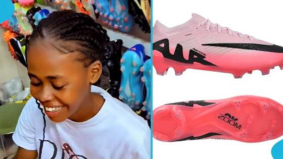 Ghanaian lady surprises footballer boyfriend with latest Nike boots