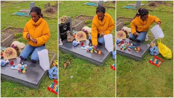 Mom visits her daughter's grave to change toys in emotional video, netizens react: “This is heartbreaking”
