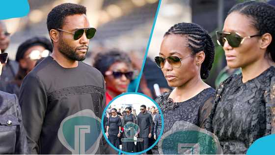 Amina Agyeman-Rawlings looks deeply heartbroken as she arrives at Nana Konadu's state funeral