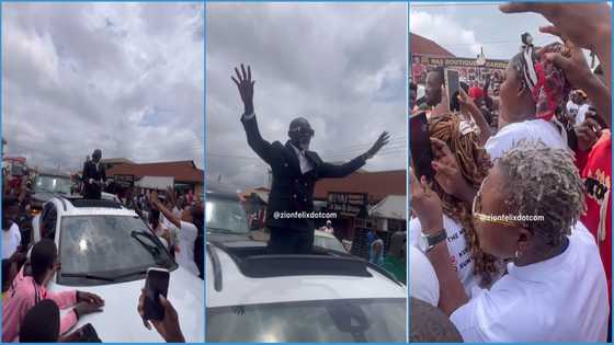 Lil Win storms the streets of Kumasi in luxury Porche; crowd mobs him