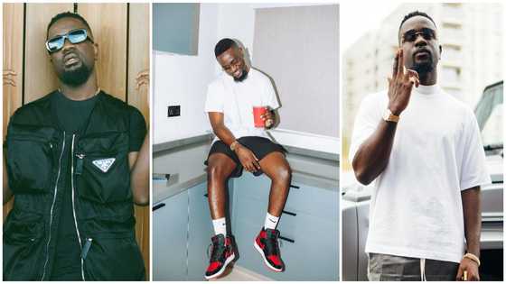 Na hwan ni - Fans ask as Sarkodie jams to Kelvynboy's Down Flat with pretty lady