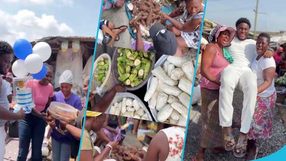 Makola Market women celebrate Official Starter on his birthday, prepare fufu, cut cake in lovely video