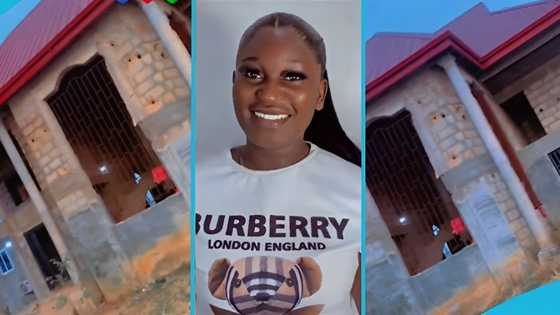 Young Ghanaian lady celebrates her achievement on social media, showcases storey building