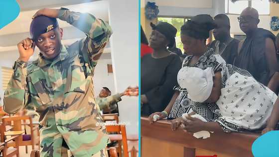 Sad scenes at the funeral service of young soldier, mother weeps uncontrollably, video breaks hearts