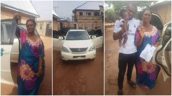 Beautiful photos drop as young man buys mum Lexus jeep; calls her his first love