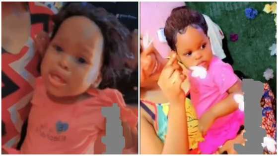 Why are you stressing the baby? - Many react as mum gets lace frontal fixed on her toddler