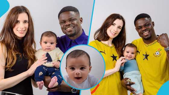 Freezy MacBones' three-month-old looks dapper in designer outfits for a beautiful family photoshoot