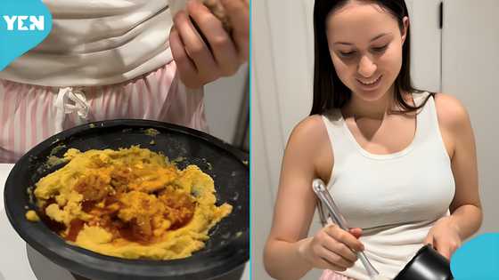 Obroni woman shares how she makes her favourite Ghanaian food, ‘ɛtɔ’