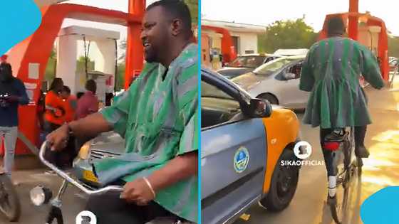 Deputy Minister John Dumelo takes joyride on Buzanga bicycle after giving free fuel, video trends