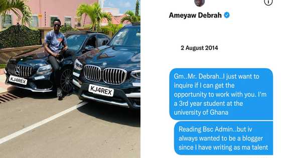 Young man who was asking for job in Ameyaw Debrah's DM turns millionaire after 7 years