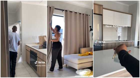 Lady happily shows off her new apartment and flaunts its impressive features