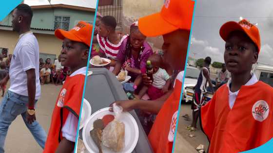 Fotocopy feeds kayayes and their kids kenkey and fish as he marks his 10th birthday, videos drop