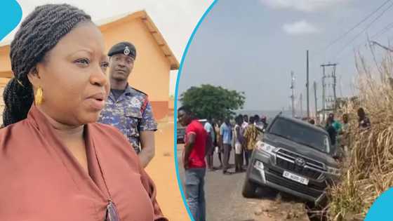 Tempane MP's Land Cruiser ends up in gutter after accident on Accra-Ho road
