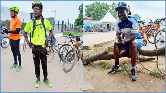 159 kilometres: Group rides bicycles from Tema to Saltpond, gets rousing welcome on reaching destination
