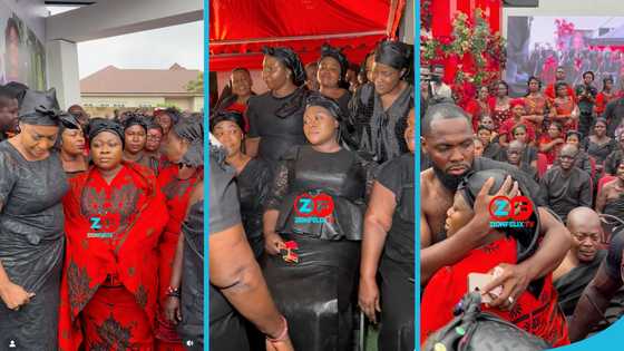 Heavily pregnant reverend obofour’s wife breaks down as she presents adwa deɛ to honour late mother-in-law