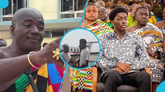 Otumfuo's son: Appiah Stadium meets Nana Kwame Kyeretwie at airport, vibes with him in adorable video