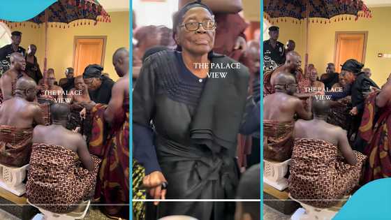 Otumfuo's primary school teacher visits him at Manhyia Place to console him after Asantehemaa's demise