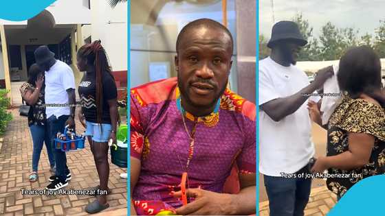 Ghanaian woman meets Akabenezer for the first time, sheds tears of joy in video