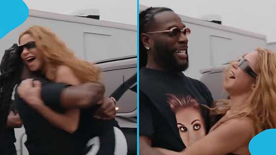 Burna Boy and Shakira's tight embrace during World Cup rehearsal goes viral, video emerges