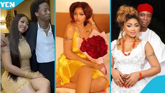 Video of Regina Daniels' stepson consoling her as she cries warms hearts online