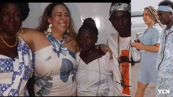 Beautiful photos emerge as Patapaa introduces his German girlfriend to his family and friends